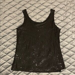 Glamorous Black Sequin Tank Top